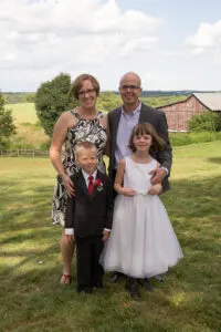 Our family at a wedding in 2015