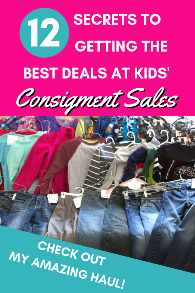 Have you wondered how other moms get the most amazing deals at consignment sales? It's not luck! I'll share with you the secrets to scoring the best deals at kids' consignment sales. #frugal #kids #shopping #thrift #consignment