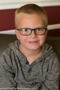 My son in his Walmart glasses.
