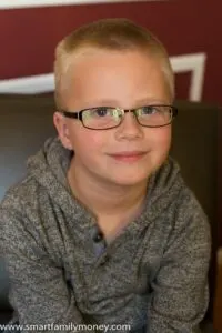 My son in his Zenni glasses.