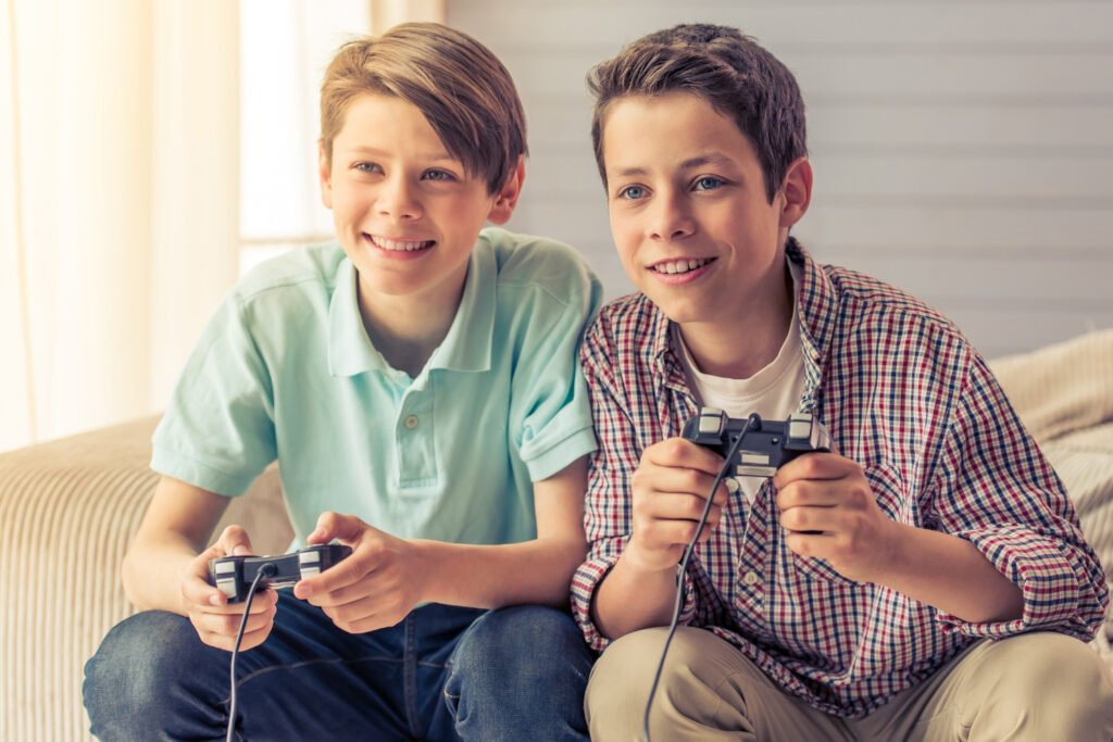 10 year old boys playing video games