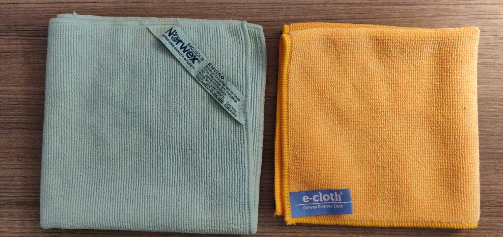 Norwex vs E-cloth, side by side