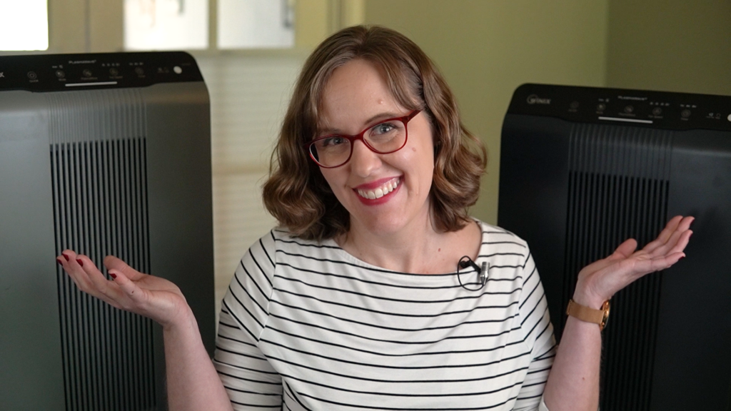 Woman with two Winix Air Purifiers